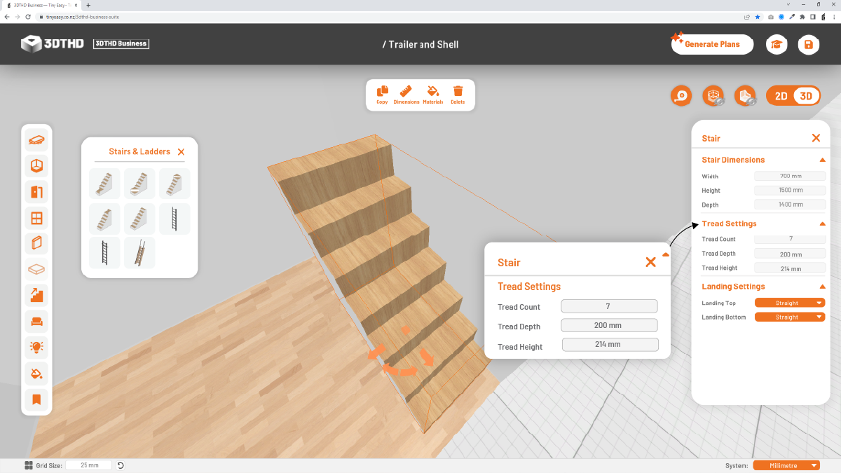 Stair Tread Settings