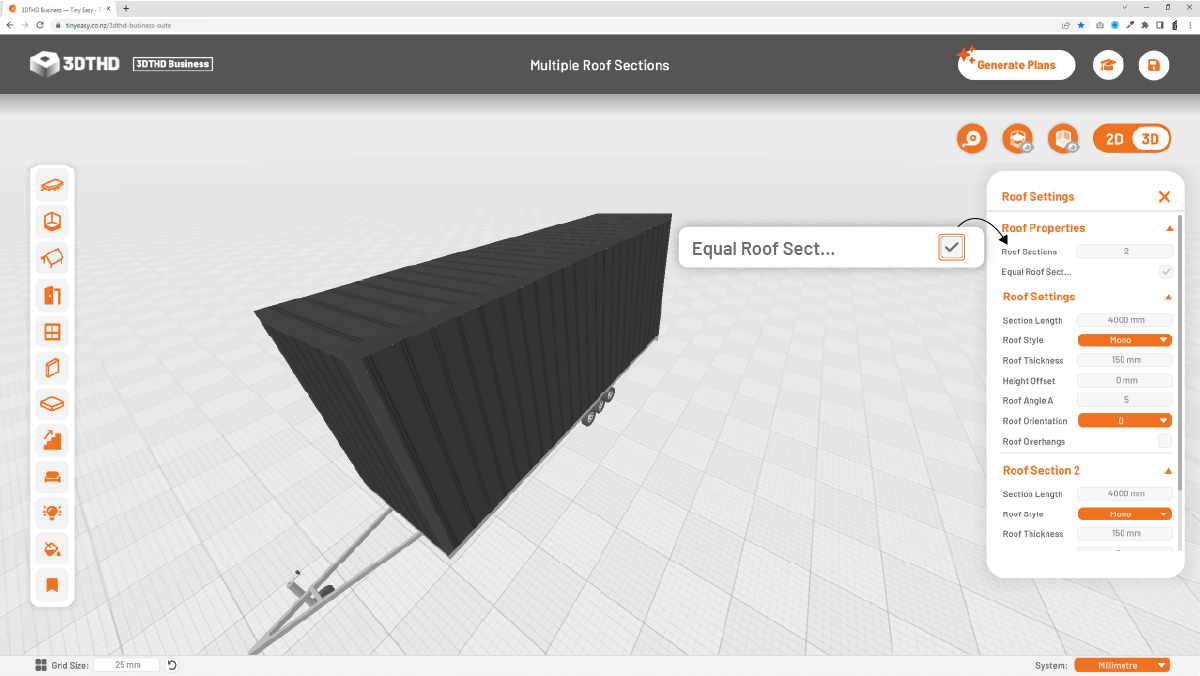 Equal Roof Sections